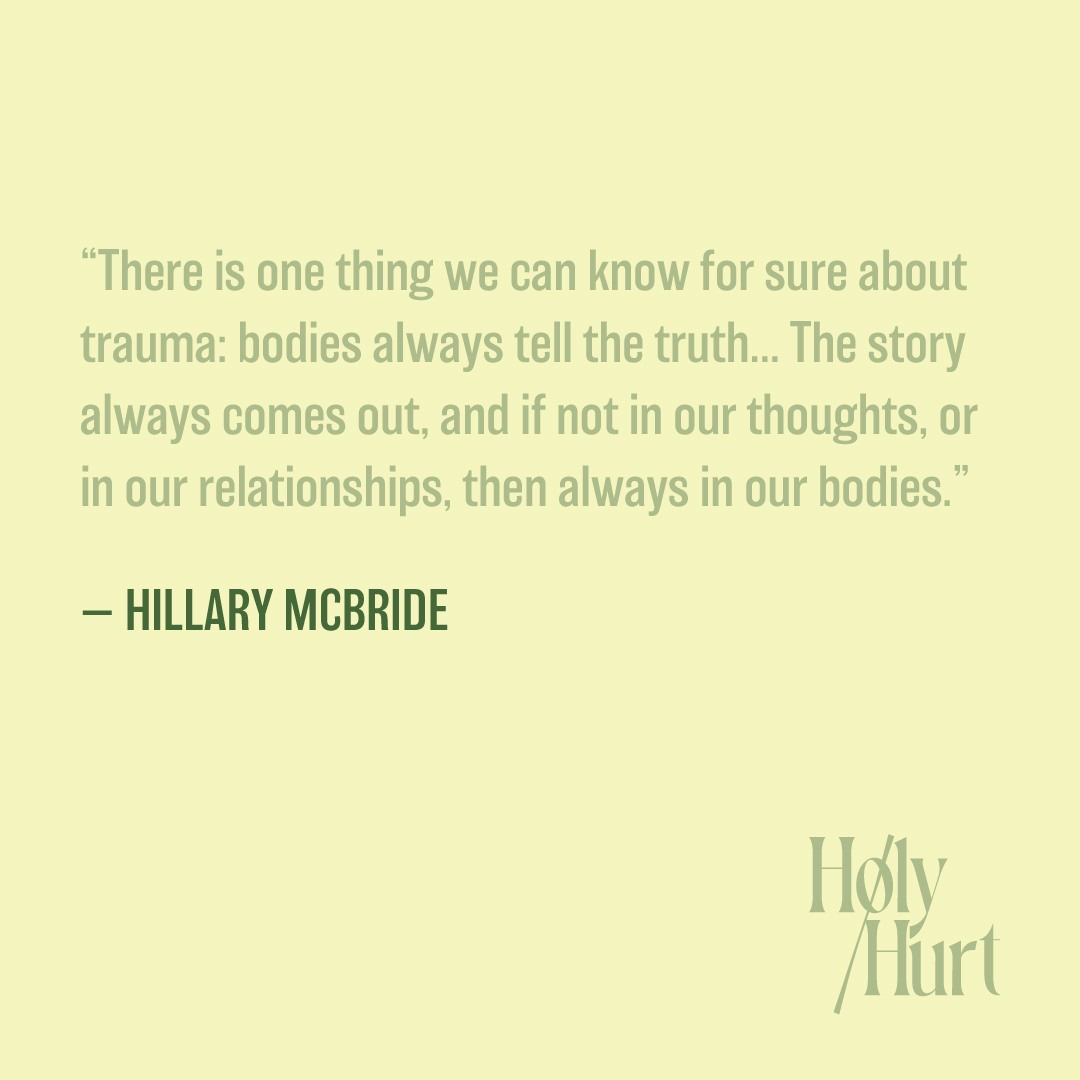 In episode one of the #HolyHurtPodcast, psychologist and Sanctuary Ambassador @hillarylmcbride explores how our bodies are connected to spiritual trauma. Listen wherever you find podcasts. 
 #Trauma #Healing #Recovery #Psychology #Podcast #NewPodcast #Church #MentalHealth