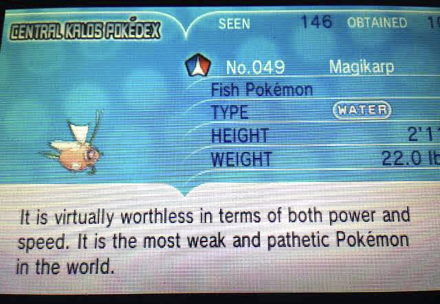 Touya! ☆ on X: Whoever wrote the pokedex entry for magikarp in pokemon XY,  WHAT IS YOUR ISSUE?  / X