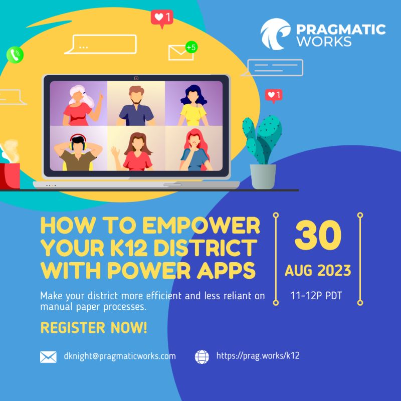 Looking to improve district, school, and class efficiency through automation? Join this webinar showcasing custom apps ready to be deployed in your institutions. Perfect for principals, instructional coaches, teachers, and BDMs in K12. prag.works/k12 #MicrosoftEDU