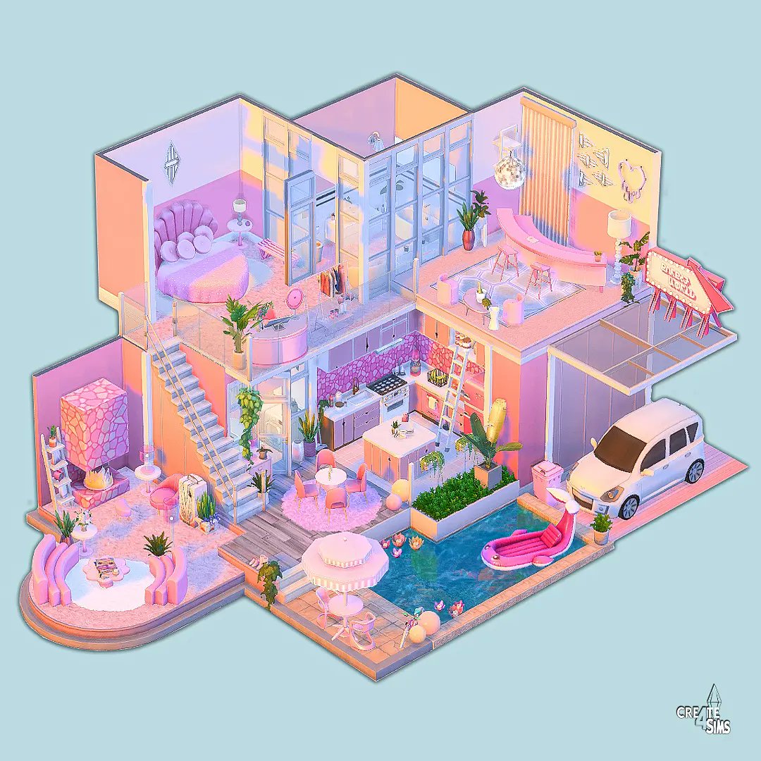 create4sims's tweet photo. Barbie Dollhouse || with CC
If you are a Barbie fan, you will definetly love the amazing CC Pack by @sixamcc "Life In Plastic"🩷
This Barbie CC set will bring so much life and color to your game! 
I created this dollhouse using several CC packs made by Alex. 
#TheSims4 #Barbie https://t.co/Np0tAnMNQR