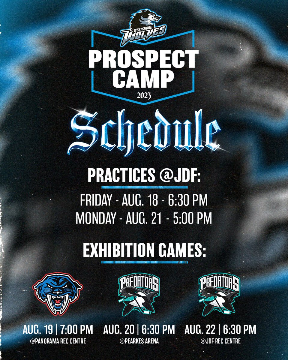 WestshoreWolves's tweet photo. Hockey is back! Prospect Camp kicks off this Friday. @vijhlofficial https://t.co/9LvsHz6ocl