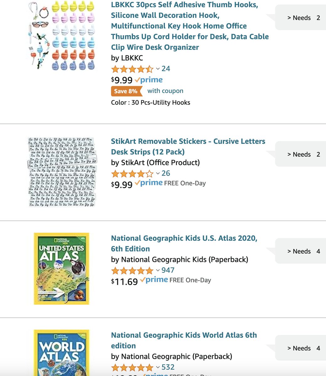 <a href="/jsiddiqi7/">Javaid Siddiqi</a> @jkrall0403 Hi #teachersoftwitter Hoping for a few last-minute <a href="/amazon/">Amazon</a> sprinkles before I get into my classroom so I can create an ideal space where my 4th graders can learn and grow 😃 These are some of our most-wanted items! #AdoptATeacher #clearthelist2023 amazon.com/hz/wishlist/ls…