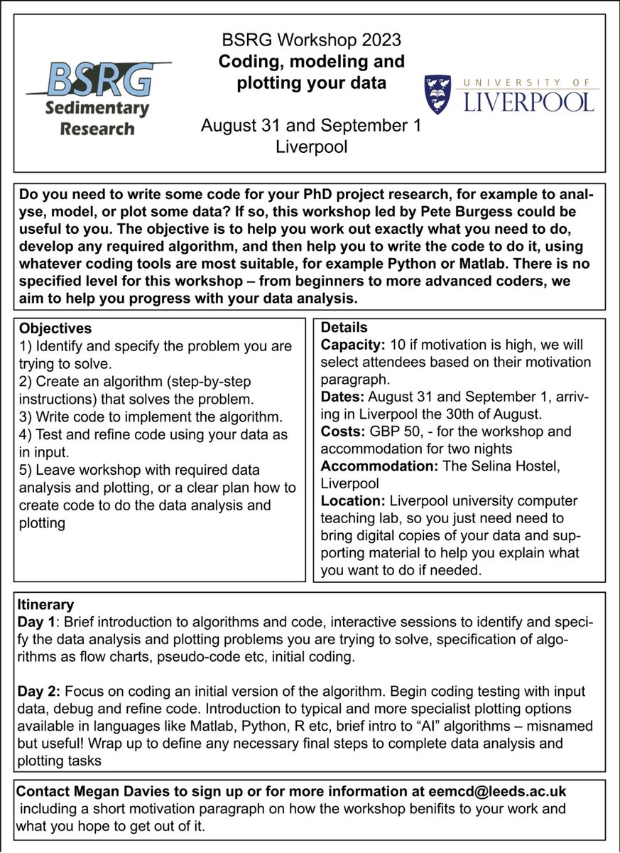 brit_seds's tweet photo. ⚠️ONLY TWO SPOTS AVAILABLE⚠️

Spots for the summer coding workshop are filling up fast!

If you would like to attend our in-person summer workshop please follow the sign-up instructions below.

Deadline: 18th August, 12pm BST

* Transportation to Liverpool not included https://t.co/58AKmsA6CB