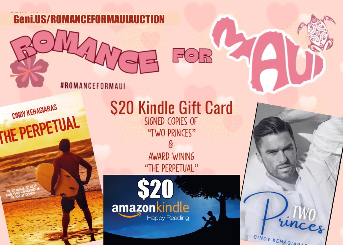 🍸Cindy Kehagiaras🏆Award Winning Midlife Crisis (@cmkehstories) on Twitter photo It’s live! #romanceformaui
Donate or bid on auction items from <a href="/TessaDare/">Tessa Dare</a> <a href="/katee_robert/">Katee Robert</a> <a href="/KitRocha/">Kit Rocha</a> and ME!
$20 Kindle Gift Card and 2 signed paperbacks!🫶
32auctions.com/romanceformaui It’s live! #romanceformaui
Donate or bid on auction items from <a href="/TessaDare/">Tessa Dare</a> <a href="/katee_robert/">Katee Robert</a> <a href="/KitRocha/">Kit Rocha</a> and ME!
$20 Kindle Gift Card and 2 signed paperbacks!🫶
32auctions.com/romanceformaui