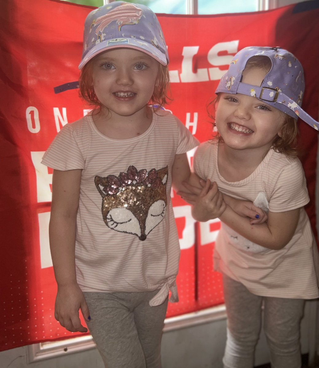 PrimetimeMMA_JF's tweet photo. My Twins new @BuffaloBills hats just came in.   They love them, and are very excited haha.  @JoshAllenQB @stefondiggs @BillsMafiaBabes #BillsMafia @espn @barstoolsports @BuffaloBills @BuffRumblings https://t.co/1PSfwoVKIT