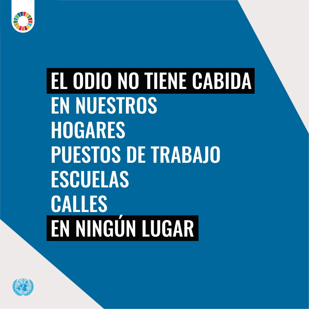 ONU_es's tweet photo. El odio no tiene cabida.

Nunca.

En ningún lugar.

Haz de tu hogar, lugar de trabajo, redes sociales, y todo sitio, lugares libres de odio.

#ActúaAhora: cumplamos los #ObjetivosMundiales a través de la paz, la justicia y unas instituciones sólidas. 🔗https://t.co/BMjRPTYAKA https://t.co/HPmtGZ3CN0