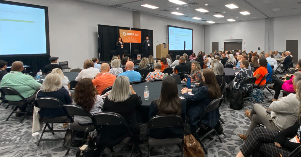 DirectTravelInc's tweet image. A full house this morning at #GBTA2023 for our education session with @deem and Direct Travel’s VP of Technology Solutions Brianna Conway. If you missed the session, stop by booth 1701 to learn more! #WhyWait #GetDirect