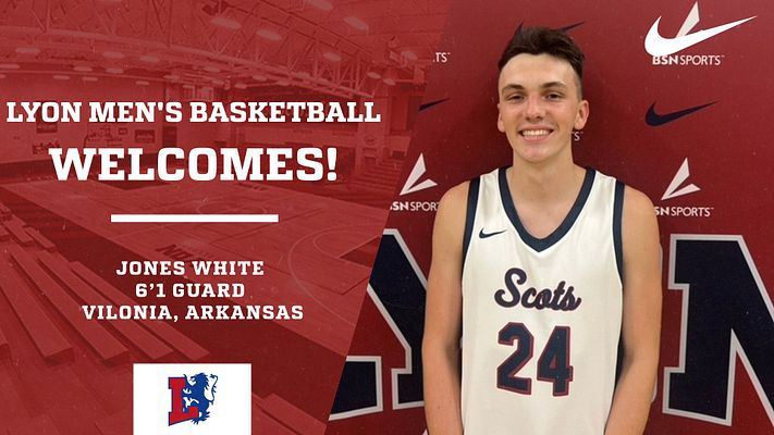 Lyon Men's Basketball would like to introduce Jones White <a href="/joneswhite_3/">Jones White</a> from Vilonia, Arkansas. Jones is a 6'1 Freshmen PG from Vilonia HS. He is a great Point Guard that makes everyone around him better, finds open teammates, and is a great shooter as well.!  
#GoScotsGo