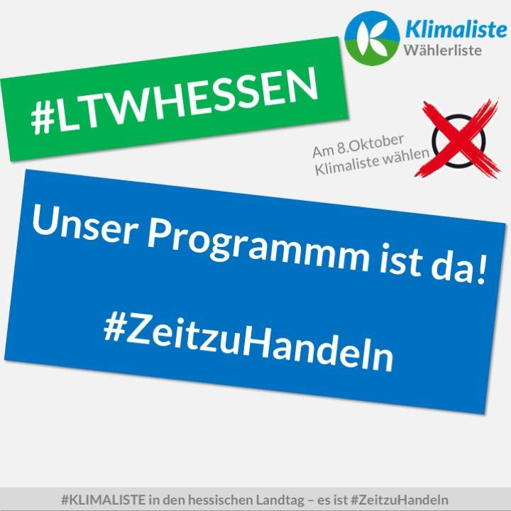#ltwHessen2023 … warum das Kreuz am 8.Oktober bei #Klimalsite setzen? Antworten zu unseren wichtigsten Themen / Grundsätzen gibts hier: klimaliste-hessen.de/landtagswahl-2… .. weil wir an eine lebenswerte Zukunft glauben #ZeitzuHandeln