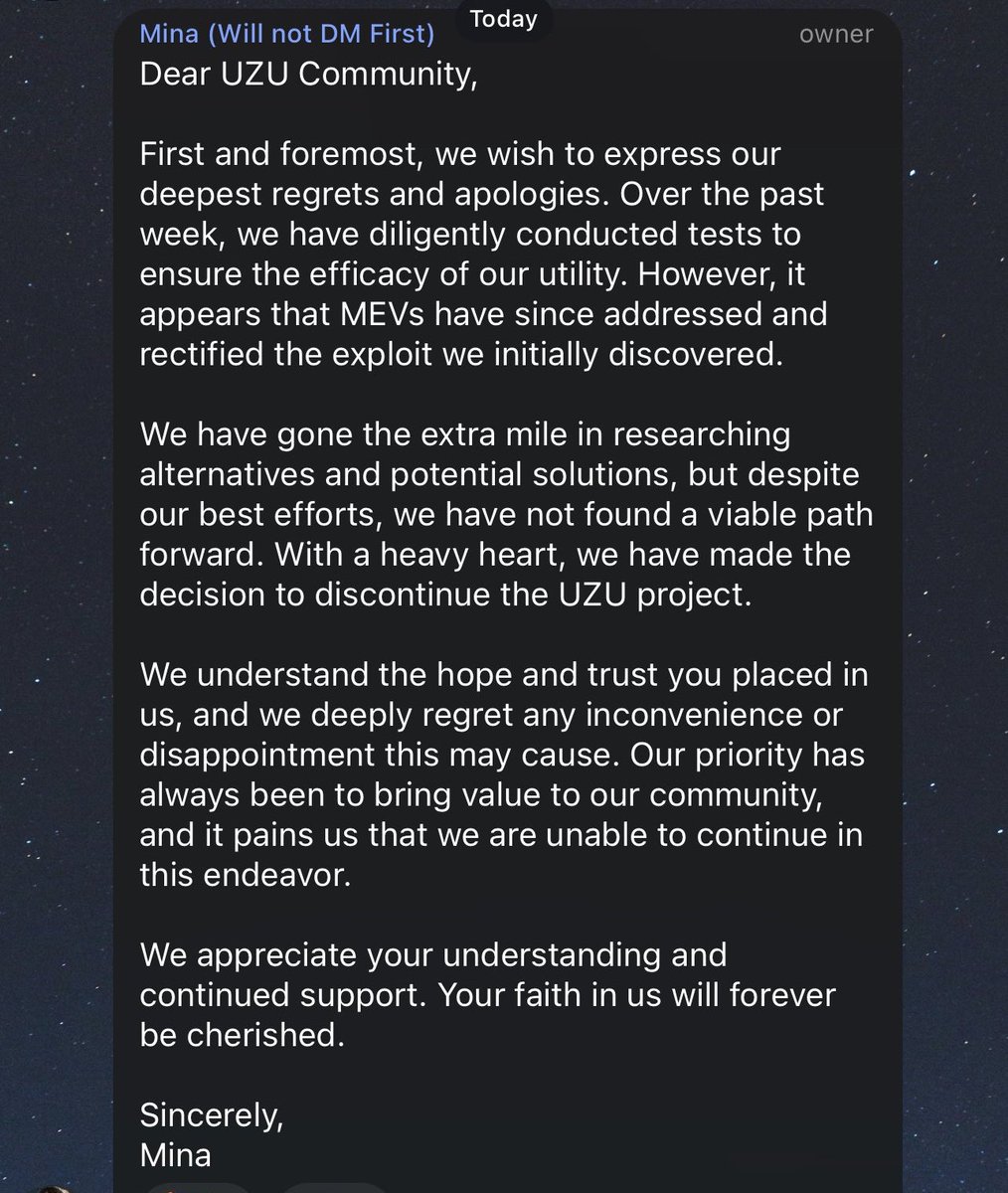 DeFi_Paanda's tweet photo. Why m thinking same peeps behind $UZU that rugged #0xencrypt?
Ohh sorry i was addicted to gambling thats why rugging 0xencrypt.
Now again we are sorry. https://t.co/bSMqshtHmb