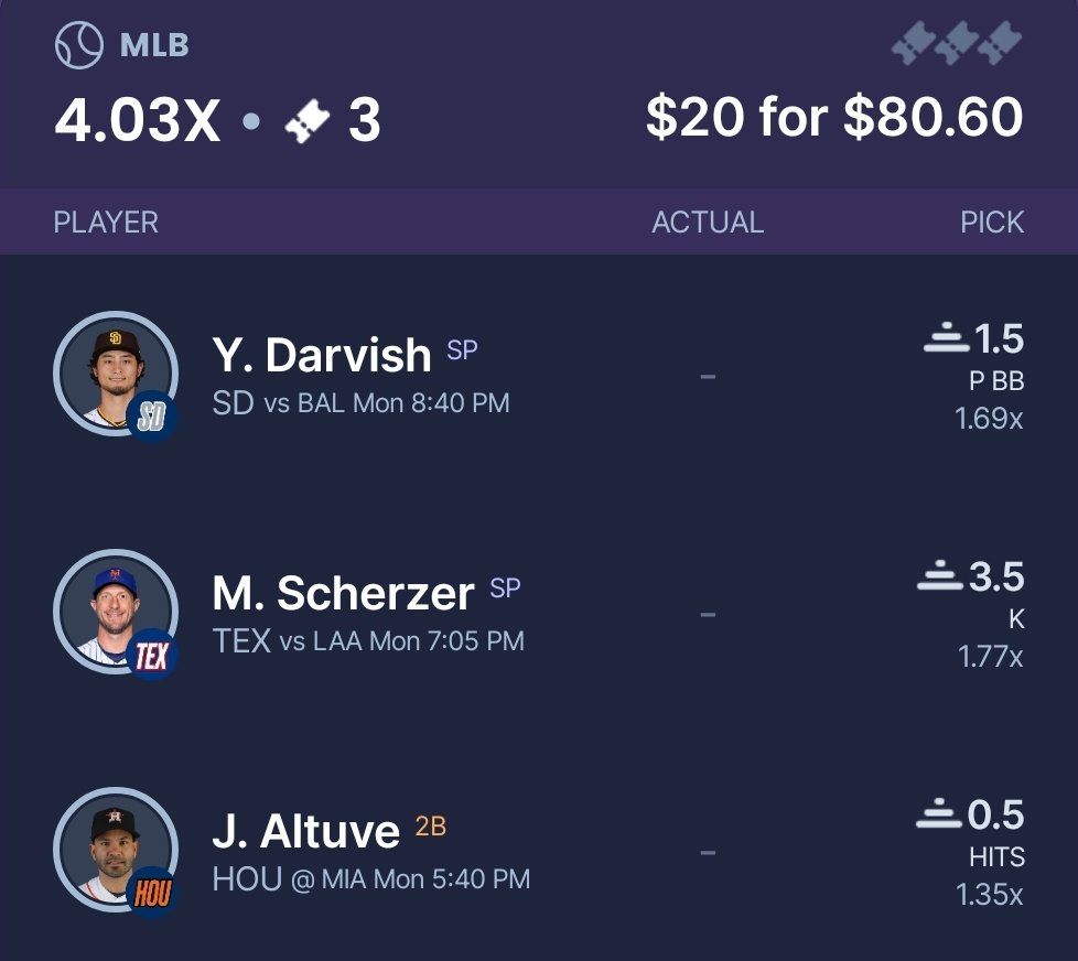 TurtleSlates's tweet photo. If this slip goes 3/3, I will be giving away $10 to one lucky tailer! DM Proof is required. Let's get it.

#MLBpicks #freepicks #GamblingTwitter  #sportsbetting #trends #toppicks #mlbbets #baseballbets #sportspicks #winningpicks #mlbcapper #handicapping #predictions #SleeperPicks https://t.co/lMIYhGee1U