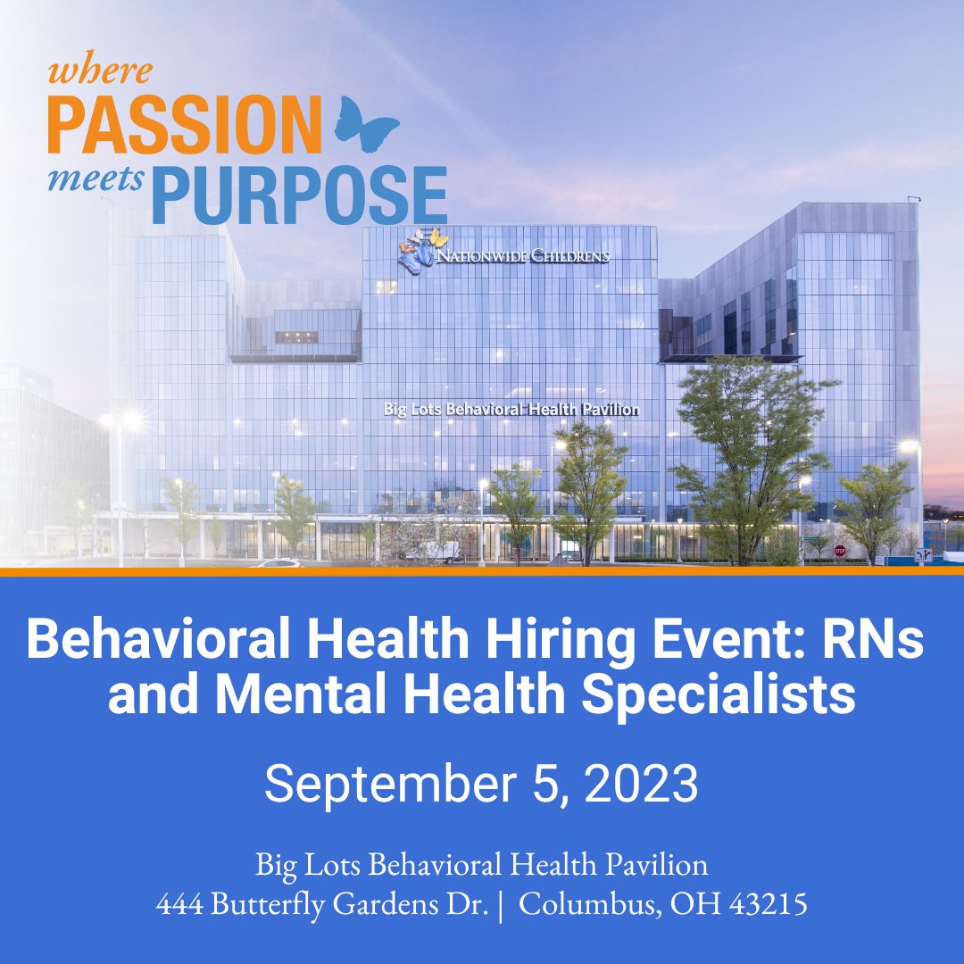 Join us for our Behavioral Health Hiring Event on September 5! Event attendees will be able to speak with our talent acquisition team and behavioral health hiring managers. Learn more and register at bit.ly/3QBgiR4