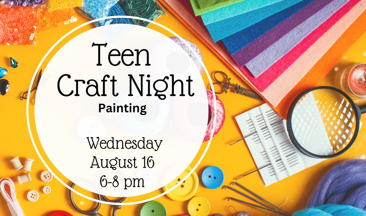 BirchardLibrary's tweet photo. Teens...drop by Craft Night at our Main/Fremont Branch on Wednesday evening and paint a picture. We'll supply the paints, brushes, &amp; canvases. 
#LetsGetArtsy  #InnerArtist  #FunAtTheLibrary https://t.co/VHgcC819us