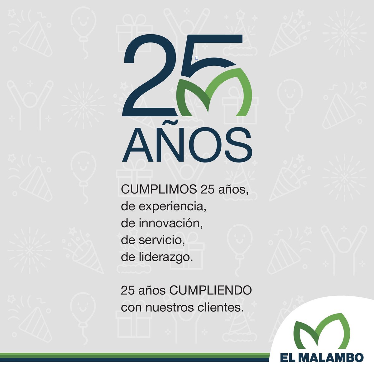 📆 Cumplimos 25 años siendo una empresa líder en el mercado de insumos agrícolas en la región.

🙌🏻 Cumplimos 25 años y tenemos todo por delante.

🇦🇷 @elmalamboagro 

#AniversarioElMalambo #ElMalamboAgro #CampoArgentino #GeneralVillegas