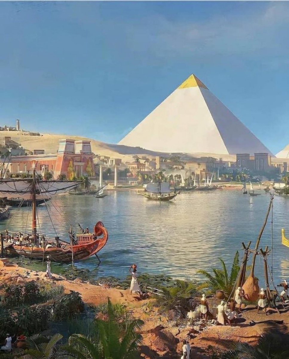 It must have been an incredible sight to see the Great Pyramid when it was first built. #Egyptology #Construction #History #Painting #Art <a href="/EgyptTodayMag/">Egypt Today Magazine</a> <a href="/DailyNewsEgypt/">Daily News Egypt</a> <a href="/EgyIndependent/">Egypt Independent</a>