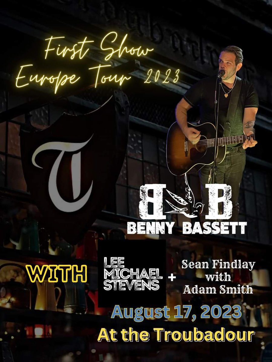 Next Show: Thursday 17th August at the famous Troubadour venue in Earls Court with Benny Bassett Music as your support is much appreciated? 

BUY TICKETS HERE &amp; DONT MISS OUT 👇
ticketweb.uk/event/troubado…
