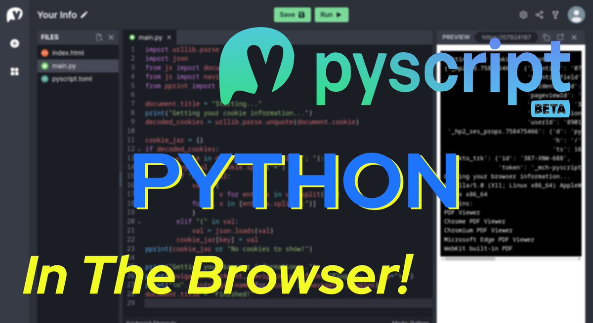 JakeJCallahan's tweet image. One of the newer developments I&apos;m very excited about in the #Python ecosystem is web assembly integration.

So I took a look at a newer site that makes using #Pyscript incredibly easy!

Also, a huge thanks to the @anacondainc team for making this free! 

youtu.be/vw7ocomEFI0