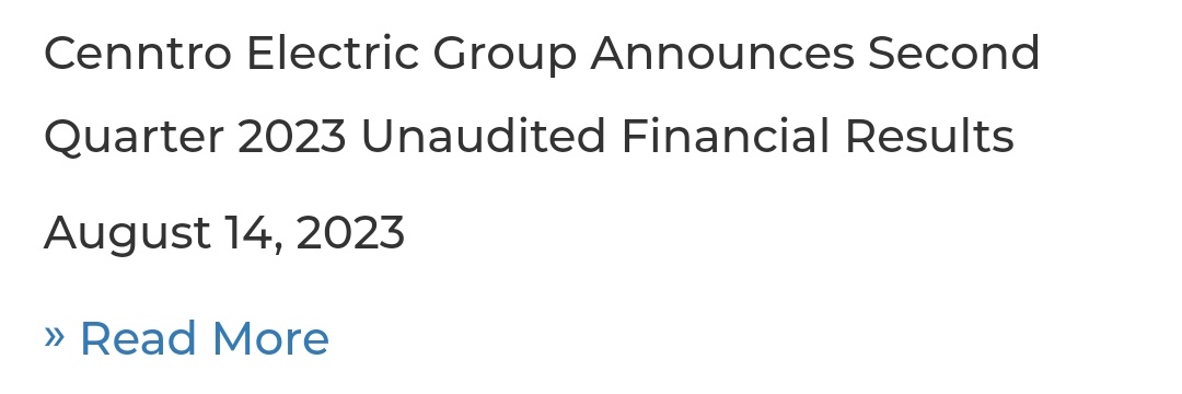 _X_Alex_'s tweet image. #CENNTRO $CENN
Cenntro Electric Group Announces Second Quarter 2023 Unaudited Financial Results
Link:
ir.cenntroauto.com/news-releases/…