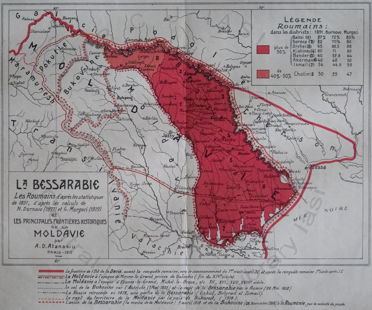EdmapsCom's tweet photo. East-Central #Europe: An ethnographic #map of #Bessarabia & the main historical borders of #Moldavia (A. Atanasiu, #Paris, 1919); #carte #ethnographique #frontieres #Moldavie #Moldova #Bessarabie #Bessarabia #Transnistria #Romania #Ukraine #Russia #Kherson #Odessa https://t.co/3qcJssR2NL
