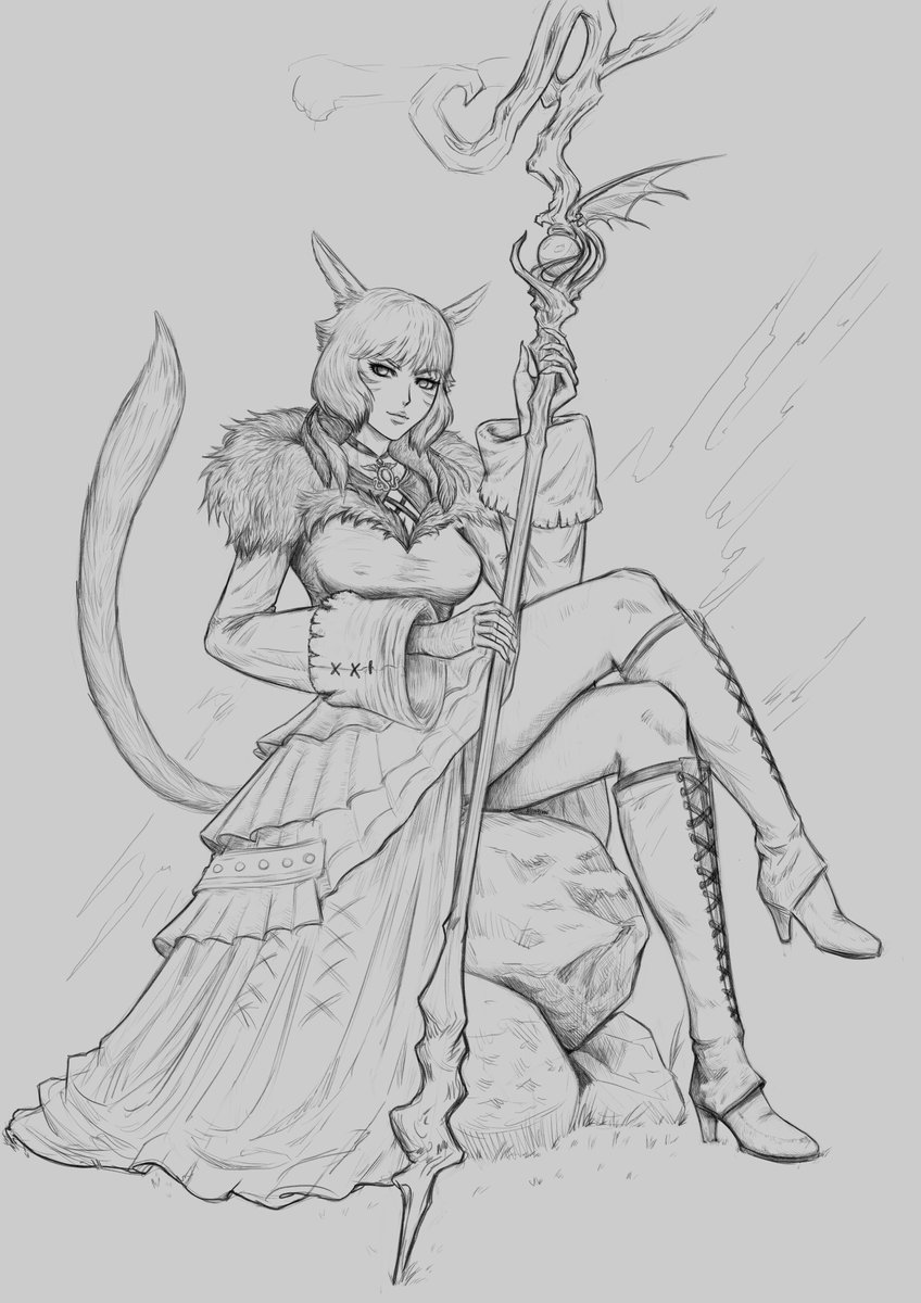 Revisiting an old drawing from a couple years ago. Thought I was over doing FF14 related art, but I still simp for our mascot cat girl. 

WIP! Finished version will be on IG!

#ff14 #finalfantasyxiv #FF14art #Yshtola #characterart #miqote #digitalart #digitalillustration
