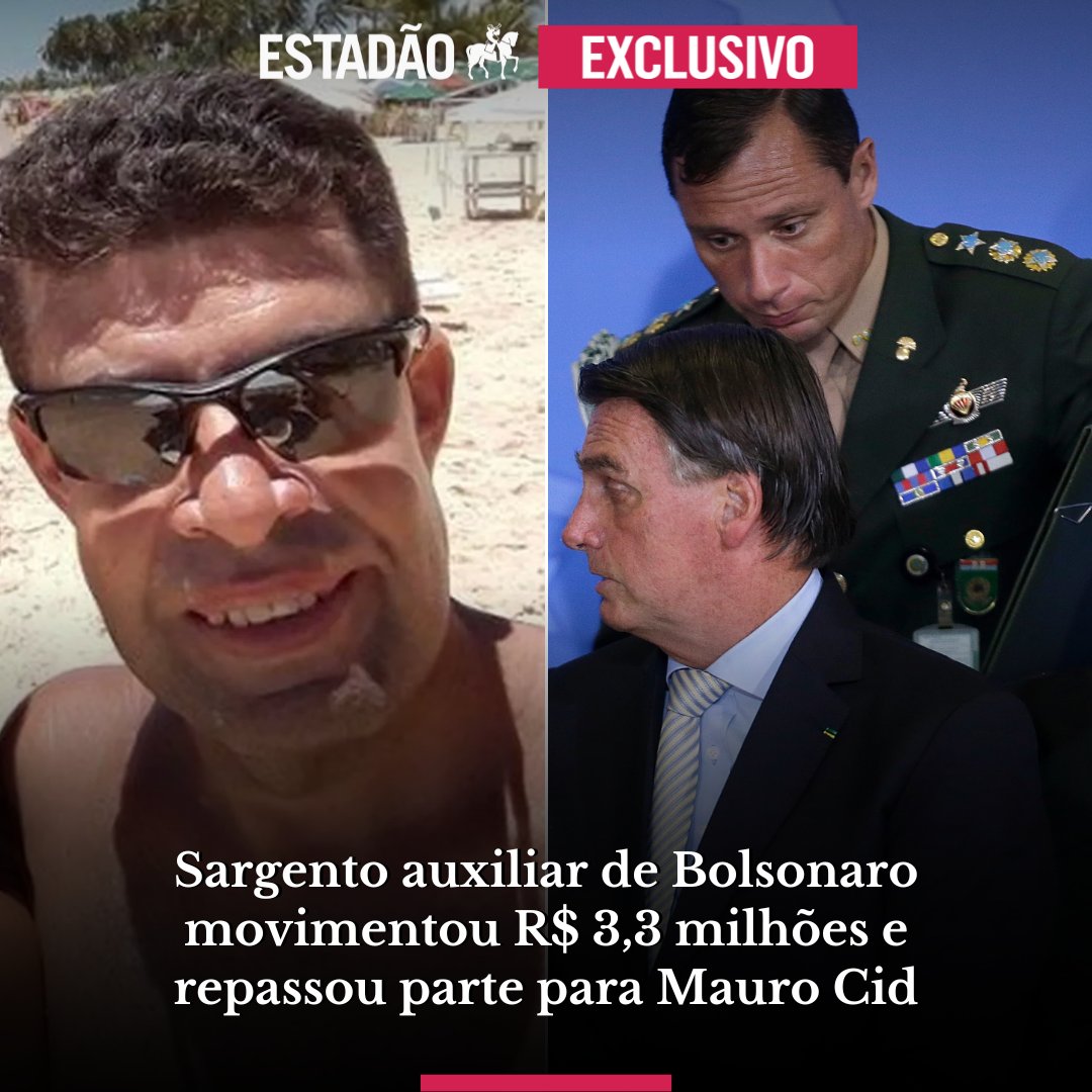 EXCLUSIVO 🚨 Sargento auxiliar de Bolsonaro movimentou R$ 3,3 milhões e repassou parte para Mauro Cid

👉 bit.ly/3scaXp2