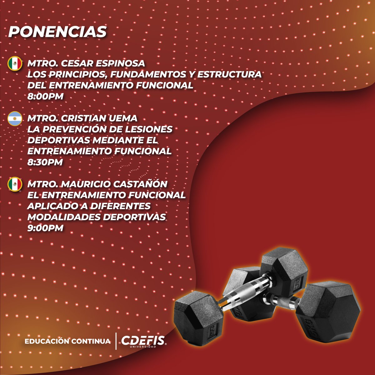 UniCDEFIS's tweet photo. 💪🌍 ¡Domina el Entrenamiento Funcional en nuestro SEMINARIO INTERNACIONAL! Descubre PRINCIPIOS clave, PREVENCIÓN avanzada y APLICACIONES impactantes. ¡Es gratuito y es para ti! 🚀🏋️‍♀️ #EntrenamientoFuncional #SeminarioInternacional #gratis https://t.co/cZLN495vck