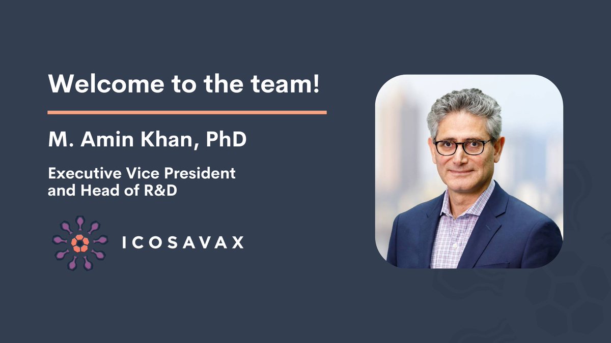 Today we reported 2Q2023 financial results and provided a corporate update. In addition to the clinical progress we have made with our #VLPvaccine candidates for #RSV and #RSVhMPV, we also appointed Dr. M. Amin Khan as EVP, Head of R&D. ir.icosavax.com/news-releases/… $ICVX