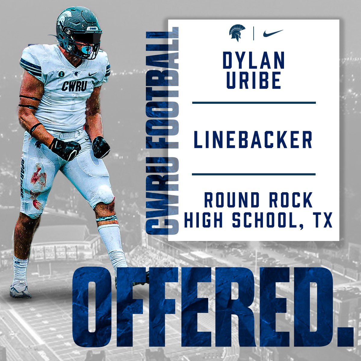 Dylan Uribe (@dylanuribe2024) on Twitter photo After a great talk with Coach <a href="/jefframsey8/">Jeff Ramsey</a> I am blessed to receive an offer to continue my academic and athletic career with <a href="/CWRUFootball/">CWRU Football</a>
<a href="/RoundRockFB/">Round Rock Football</a> <a href="/coachcarr1118/">Casey Carr</a> <a href="/cmoorefrog/">Cody Moore</a>
#BREAL After a great talk with Coach <a href="/jefframsey8/">Jeff Ramsey</a> I am blessed to receive an offer to continue my academic and athletic career with <a href="/CWRUFootball/">CWRU Football</a>
<a href="/RoundRockFB/">Round Rock Football</a> <a href="/coachcarr1118/">Casey Carr</a> <a href="/cmoorefrog/">Cody Moore</a>
#BREAL