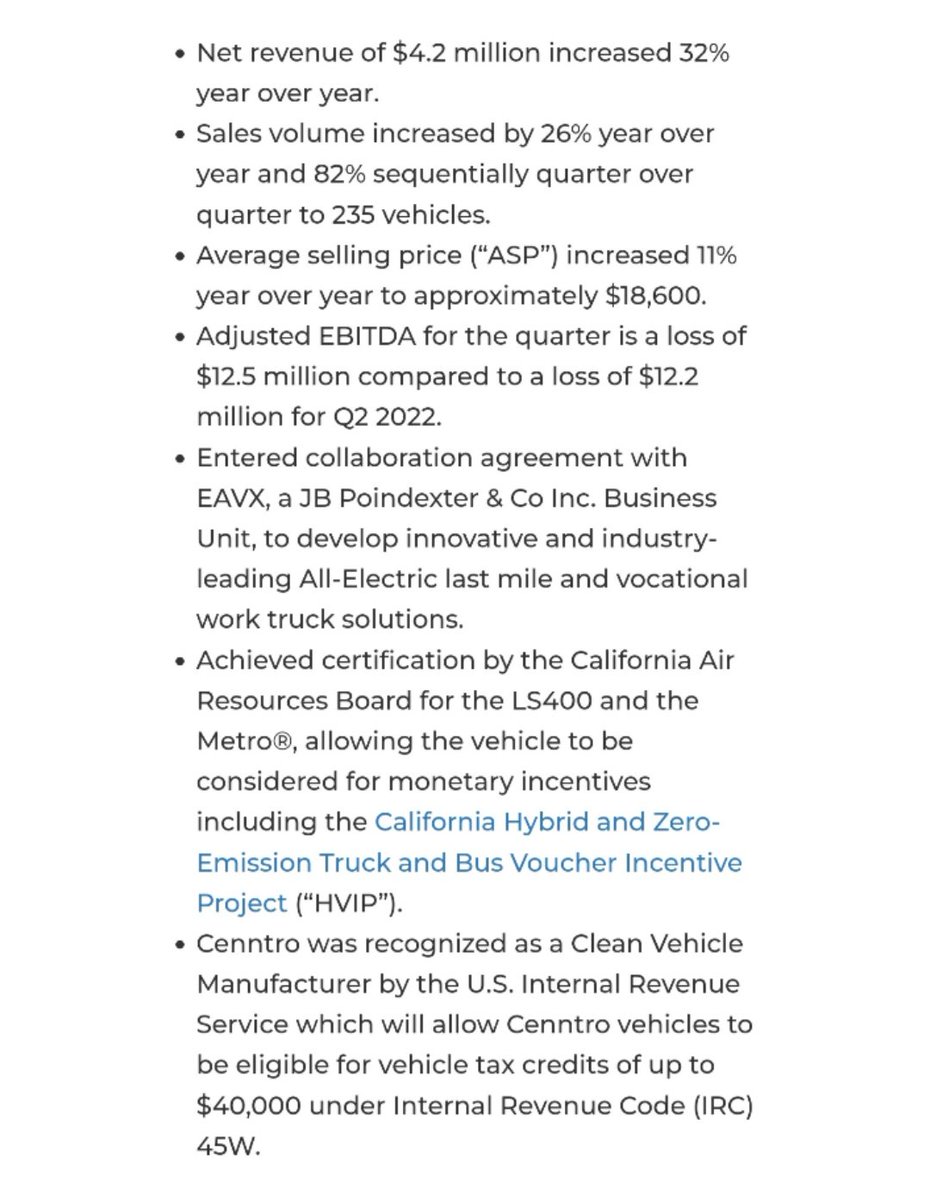_X_Alex_'s tweet image. #CENNTRO $CENN
Cenntro Electric Group Announces Second Quarter 2023 Unaudited Financial Results
Link:
ir.cenntroauto.com/news-releases/…