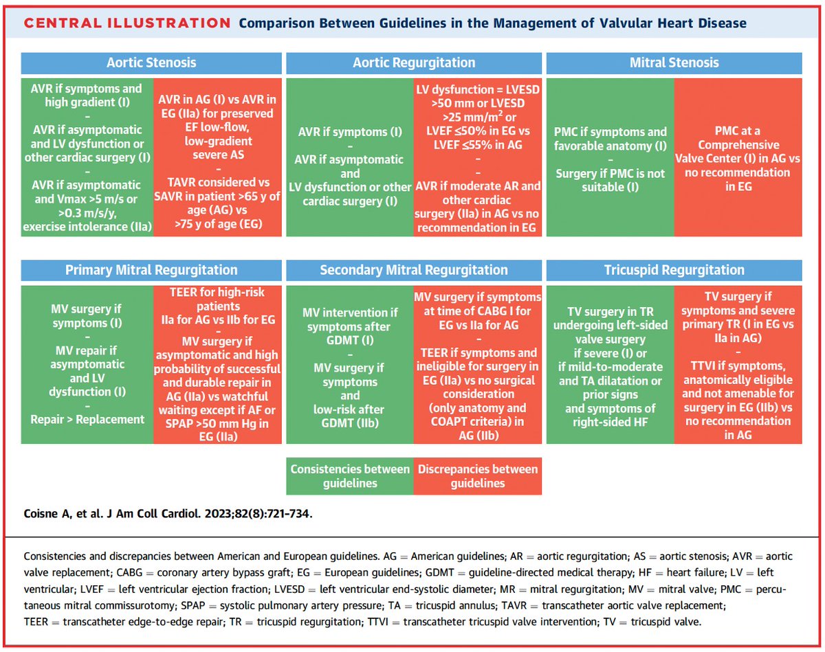 🤔 What are the consistencies, discrepancies and gaps in the 🇺🇸 and 🇪🇺 Guidelines for VHD Management? ➡️ Happy to share with you the latest article from the EuroValve Consortium published in @JACCJournals 🌐 sciencedirect.com/science/articl… @escardio @EACTS @ACCmediacenter @AHAScience