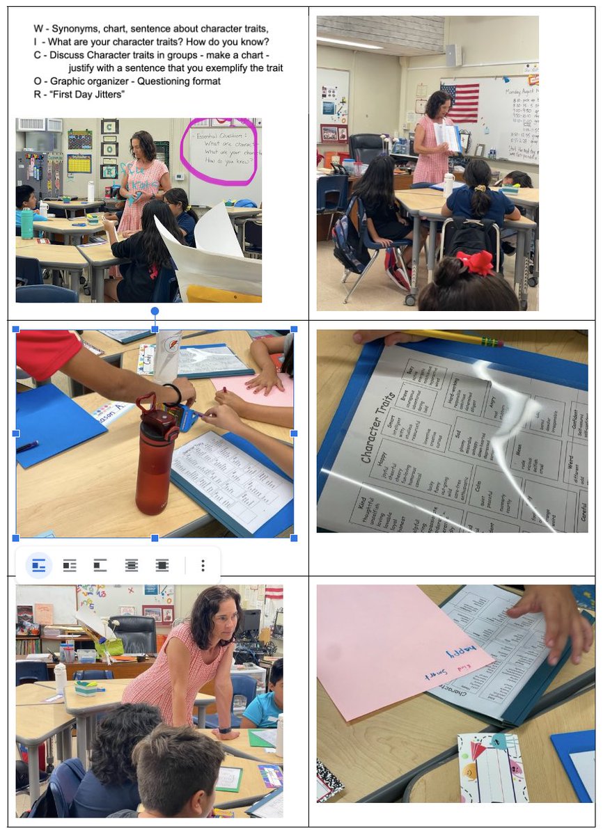 Ms. Hill’s 4th grade class collaborated to learn about character traits; she incorporated speaking, writing, collaboration and inquiry into this engaging Day 1 lesson! <a href="/CoachingSausd/">CoachingSAUSD</a> <a href="/mcfaddenscots/">Ignacio Muniz</a>