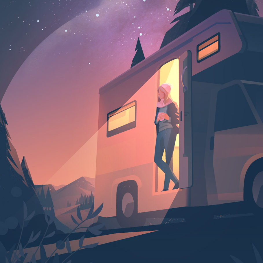 Meiklejohn_'s tweet photo. Mark Boardman’s use of light to create depth and atmosphere is a notable feature in his illustrations, demonstrated here in this wonderful night time camping scene.

@MarkBoardmanArt https://t.co/hfkCq2ioWT