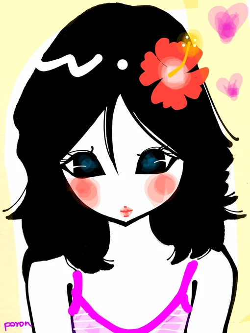 おはよー #イラスト #お絵描き #女の子 #ファンシー #レトロ