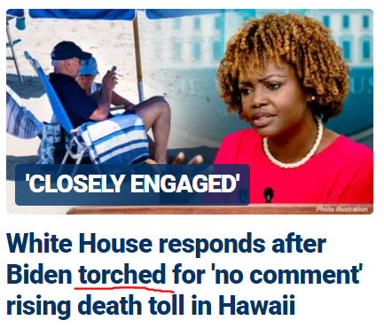 Interesting choice of words by <a href="/FoxNews/">Fox News</a> when attacking Biden over Hawaii tragedy... 🤔