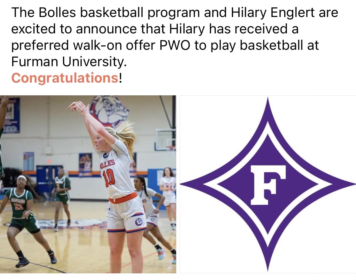 Hilary Englert (@englert_hilary) on Twitter photo Incredibly grateful for the opportunity! <a href="/BollesHoops/">Bolles Girls Basketball</a> <a href="/sc2222222/">Scott Clarke</a> <a href="/ExposureSpMktg/">ExposureSportsMktg</a> <a href="/FurmanWBB/">Furman Women's Basketball</a> Incredibly grateful for the opportunity! <a href="/BollesHoops/">Bolles Girls Basketball</a> <a href="/sc2222222/">Scott Clarke</a> <a href="/ExposureSpMktg/">ExposureSportsMktg</a> <a href="/FurmanWBB/">Furman Women's Basketball</a>
