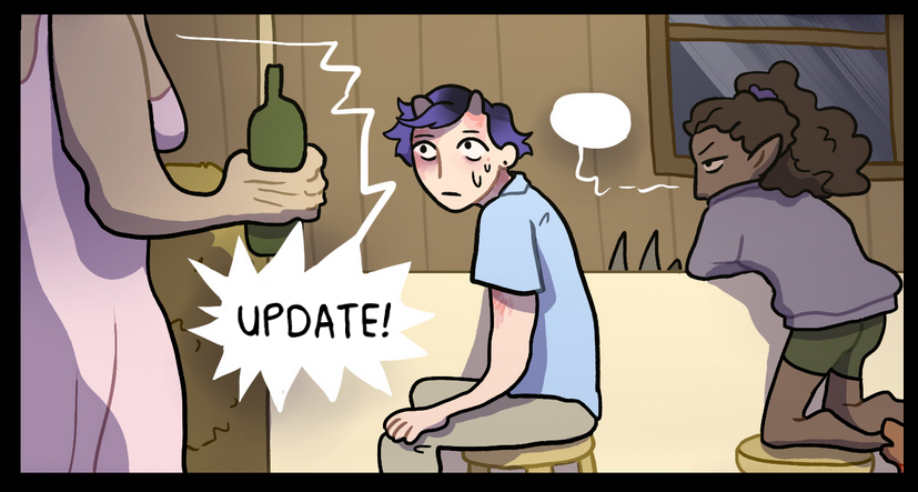 Fruit Rot update 🍍 

A new character, and she doesn't seem pleased 😨

Read here! 👇
fruitrot.com/comics/102