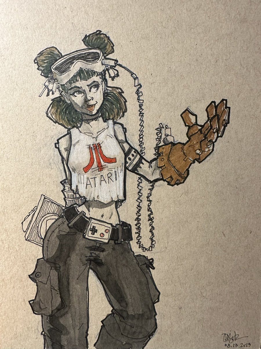 Doodlebags's tweet photo. Staying in the #cyberpunk world with another #razorgirl working in the #sprawl
.
.
.
.
.
#sketchtime #neuromancer #ink #inkdrawing #countzero #ninja #cyberpunkgirl #cyber #tattoo #atari https://t.co/L1tsACfq7P
