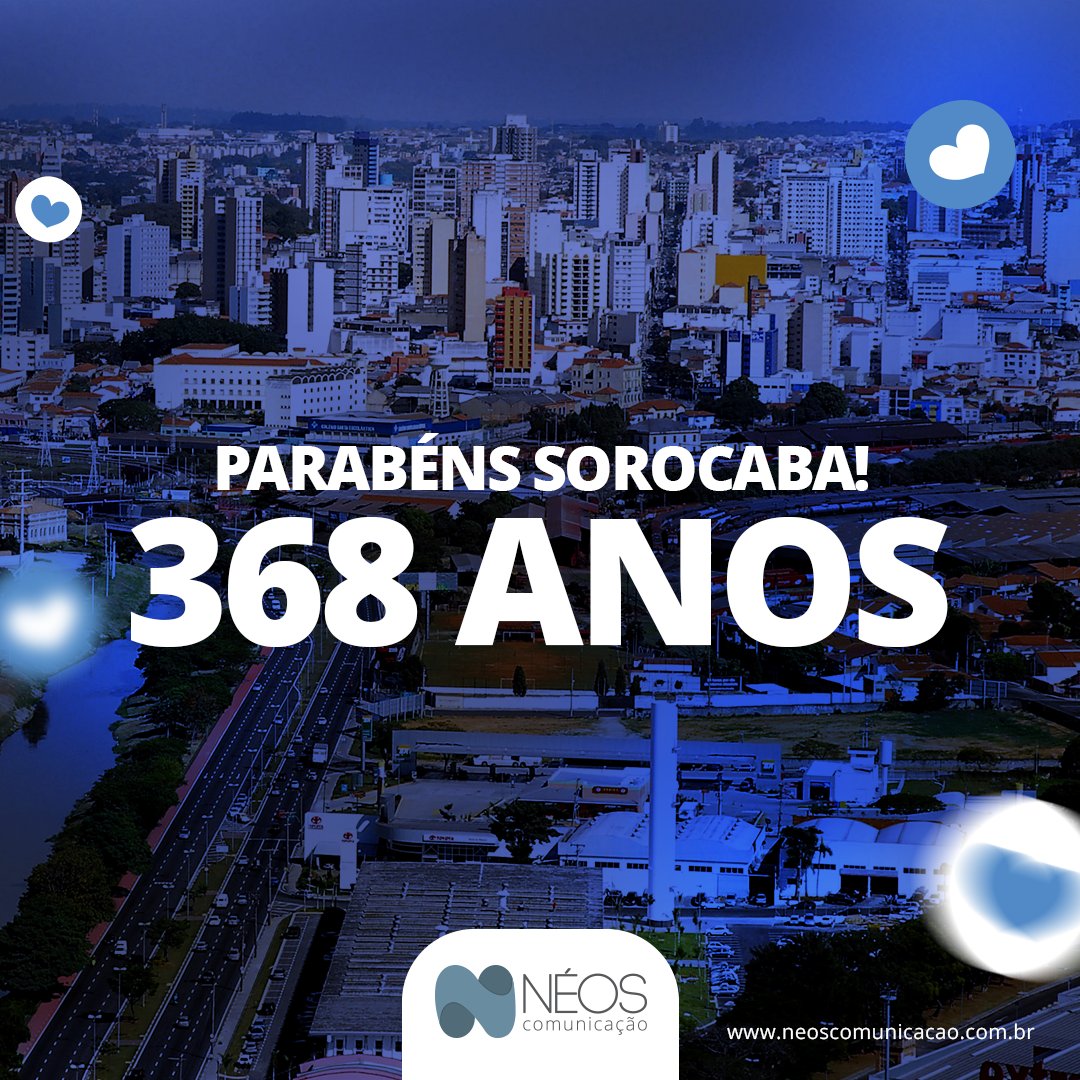 ComunicacaoNeos's tweet photo. No aniversário de 368 anos de Sorocaba, renovamos nosso amor por essa cidade incrível. Parabéns a todos que fazem parte dessa história! 🥳🎂🏞️
#Sorocaba368Anos #CidadeAmada #NéosComunicação #NÉOS https://t.co/ZwkL22Lgrb