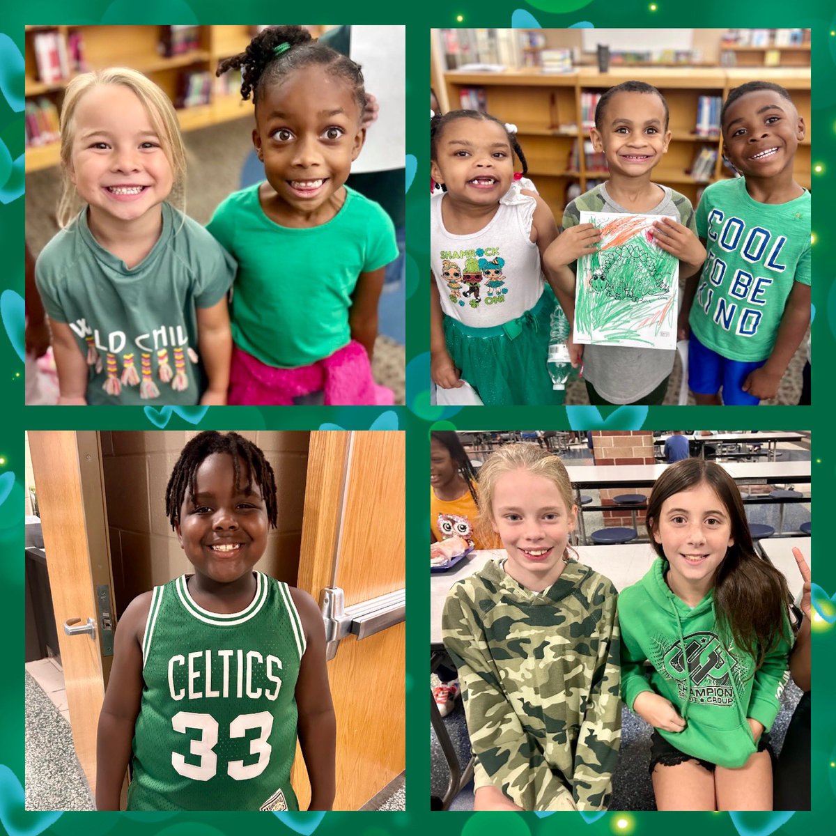 BPEKnights's tweet photo. GREEN is the color of luck, money, and harmony! Our peaceful and kind BPE Knights are showing their school spirit today! ๐พ๐ธ๐๐ด๐ต๐โป๏ธ๐ Tuesday is BLUE Day! Be sure to dress in Blue to help our Kindergartners learn their colors! #BPEPride ๐ #WeAreWayne https://t.co/8DuECgp9VS