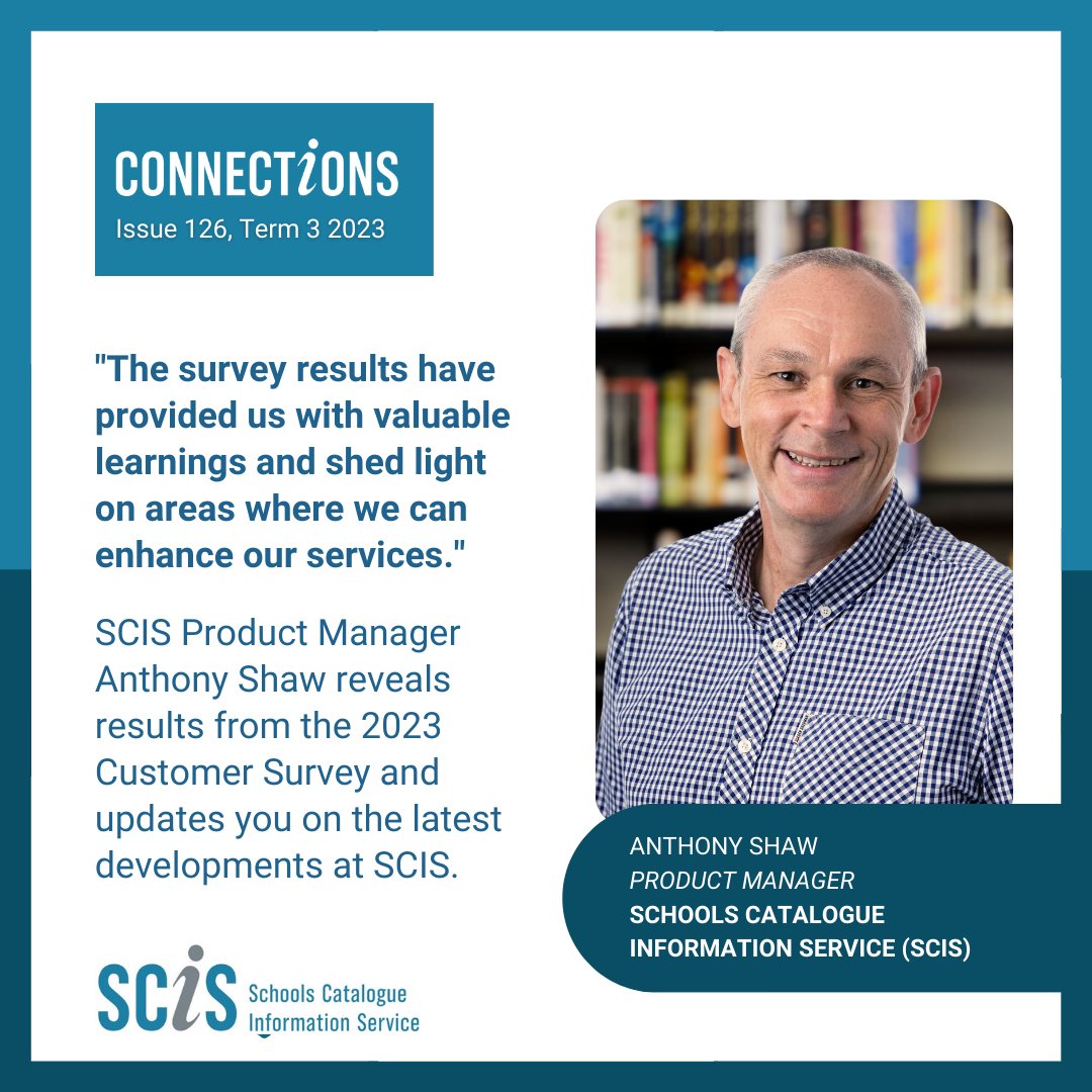 scisdata's tweet photo. Your voice matters! Thank you for the feedback you gave us through the 2023 SCIS Customer Survey. Read about how your feedback will help shape the future of SCIS in Connections Issue 126!  #oztl

https://t.co/ZUTJBnaSnu https://t.co/hOWyLz0MwQ