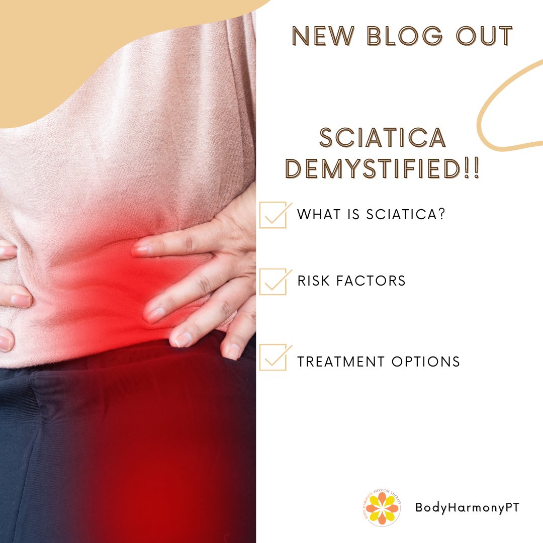 BodyHarmonyPT's tweet image. Sciatica is more than just a pain in the back.

Learn more:
bodyharmonypt.com/sciatica-demys…

#SciaticaSolutions #SciaticaRelief #BodyHarmony #ChronicPain #ChronicBackPain #OrthoPhysicalTherapy #ManualTherapy #OrthopedicInjury #PhysicalTherapy #BackCare