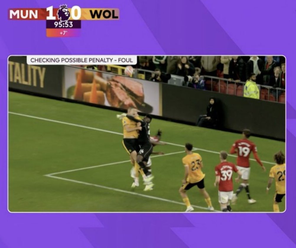 piersmorgan's tweet image. United’s goalkeeper nearly decapitates two Wolves opponents - but the referee’s decision was to book their manager for protesting at the lack of penalty. Ridiculous.