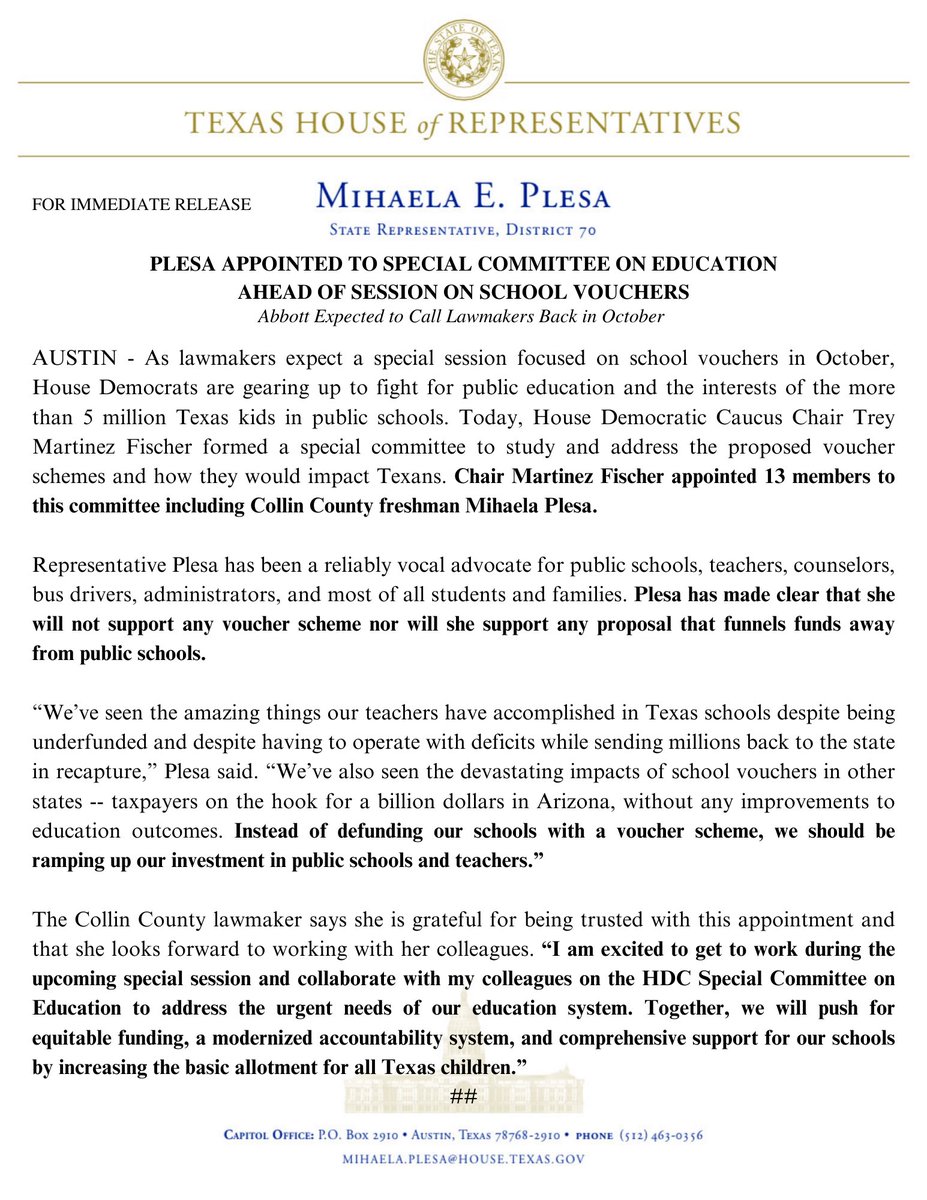 Representative Mihaela E. Pleșa tweet media