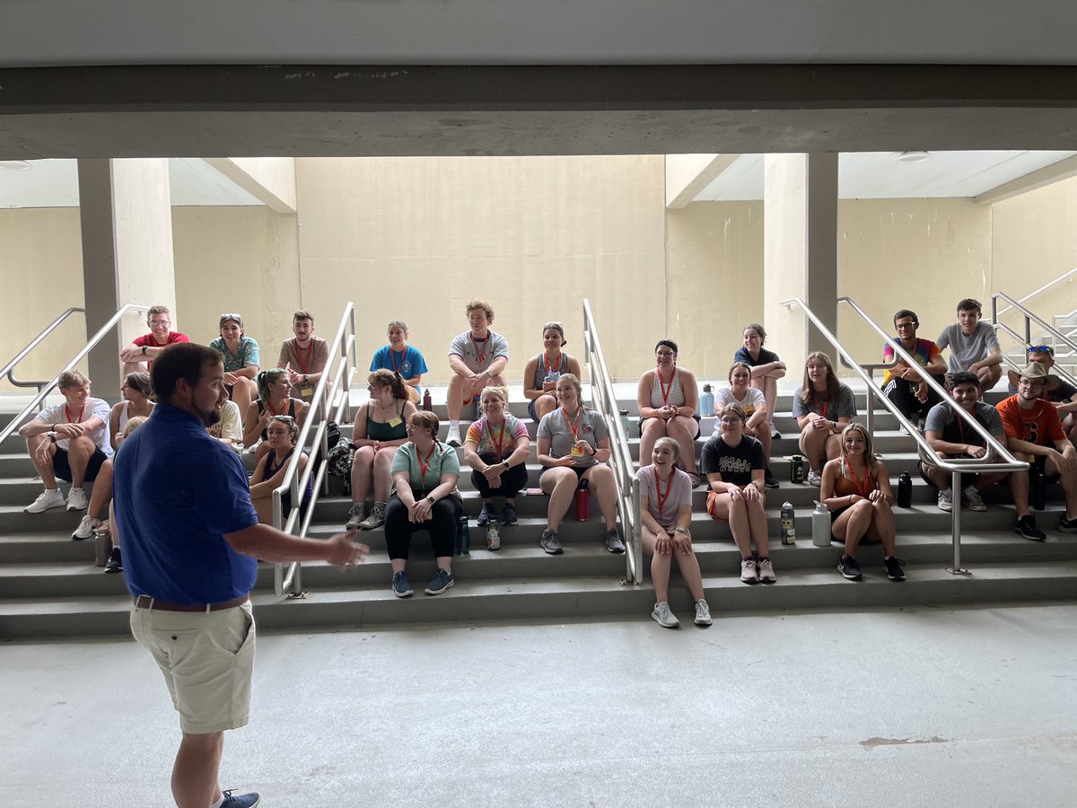 Our very own marching band director spoke to the leadership team of the Syracuse University Marching Band as they opened up camp today! #GoSpartans #GoOrange