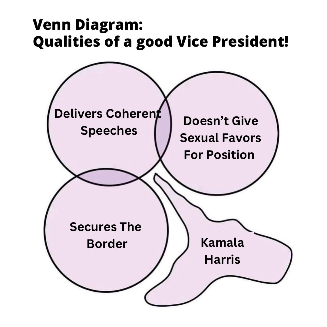 I made this meme just for you #patriots!!

🔴⚪️🔵🔴⚪️🔵🔴⚪️🔵🔴⚪️🔵

Oh and Kamala too, because I know how much she loves the Venn Diagram!

#VennDiagram #KamalaHarris