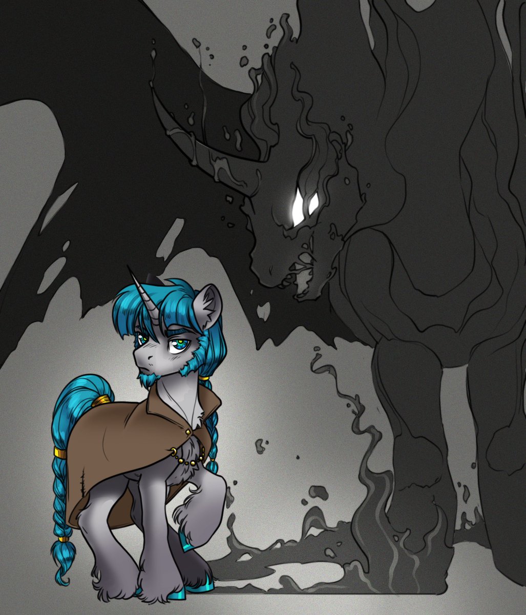 viralcosmos's tweet image. "The Darkness welcomed me when no pony would.."

The looming shadow bears unspeakable weight.

A #stygian redraw. #mlpfim #pillar #villain #shadow #fanart #redraw #OLDER #PonyofShadows #depression #survival