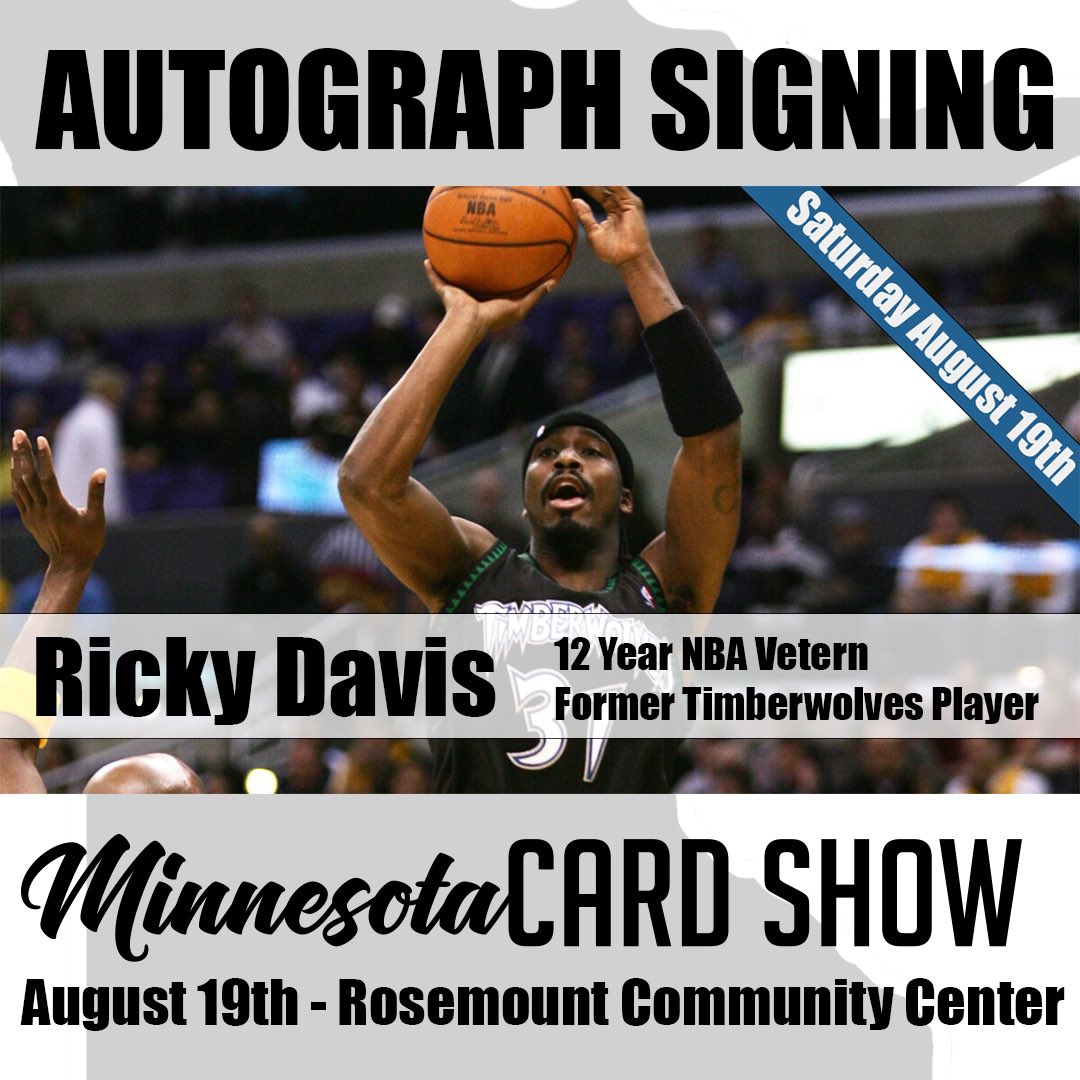iJustify's tweet image. Ricky Davis @MN_Card_Show from 11am to 2pm. 🏀 #NBA #timberwolves