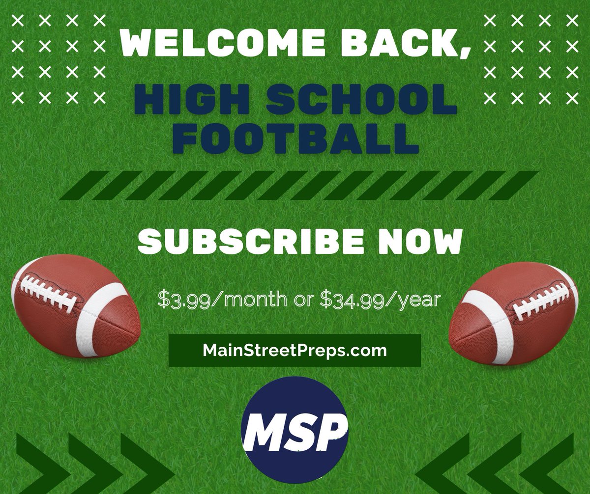 High school 🏈 kicks off this week.

Stay informed during the 2023 season by becoming a <a href="/MainStreetPreps/">Main Street Preps</a> subscriber!

Sign up here: buff.ly/45utlrq