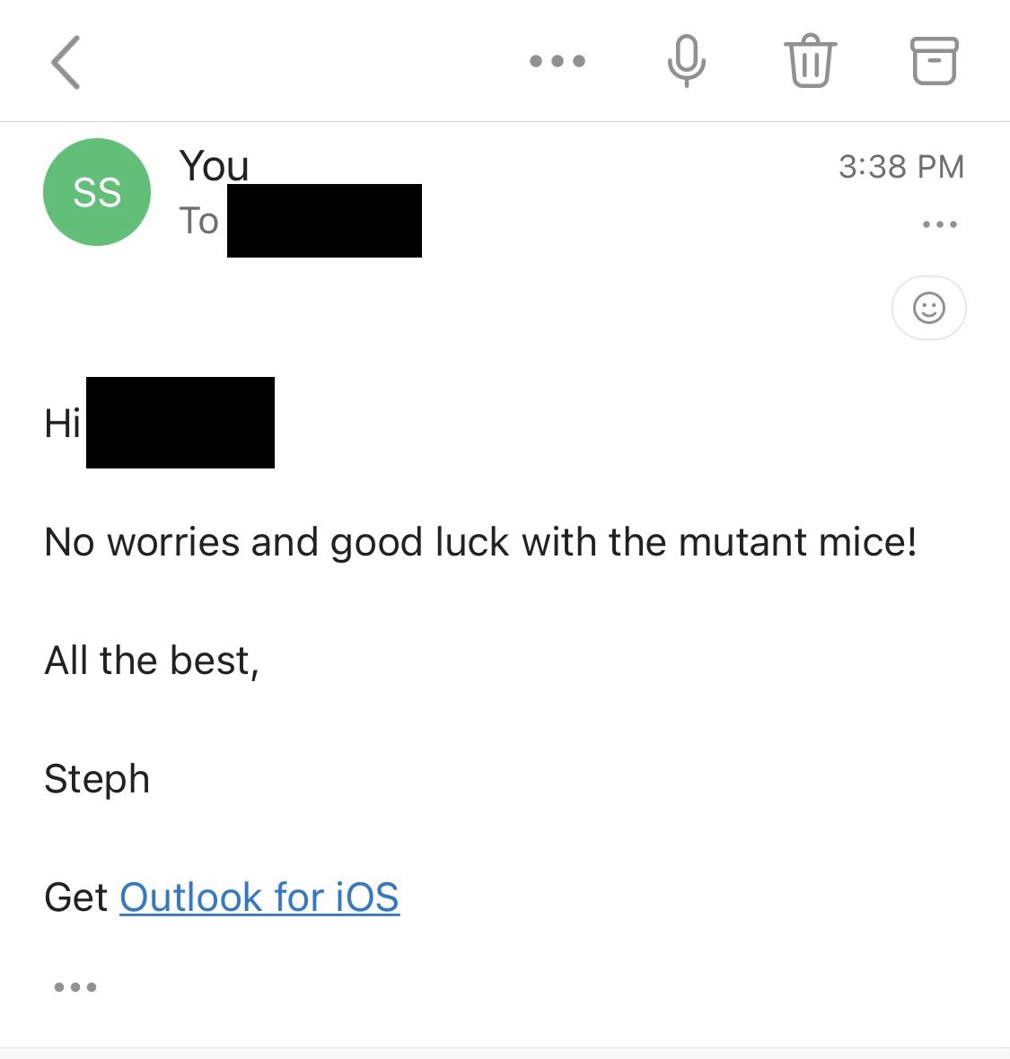 One of the best parts of having a common name is that I get to (1) hear about the cool research that some other Stephanie Smith is doing and (2) use phrases like “good luck with the bats/dinosaurs/mutant mice!”