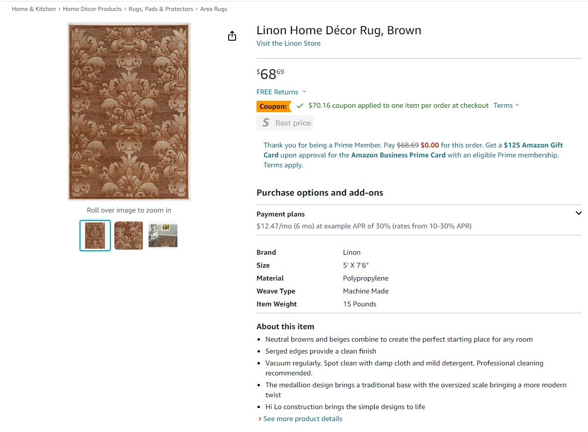 SaveMoneyAIO's tweet image. AMAZON GLITCH

FREE RUGS FROM AMAZON
Amazon messed up and put a coupon higher than the retail of the item!

We catch all amazon price errors so you don't have to 🫡
These were sold and shipped by amazon!
Members were able to checkout multiple!